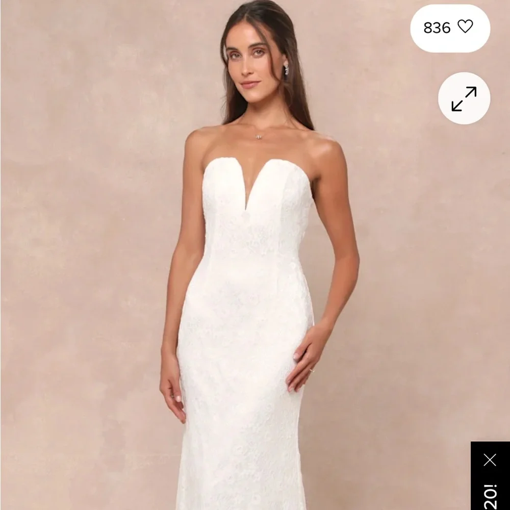 NWT Elegant White Strapless Dress - Picture 1 of 5